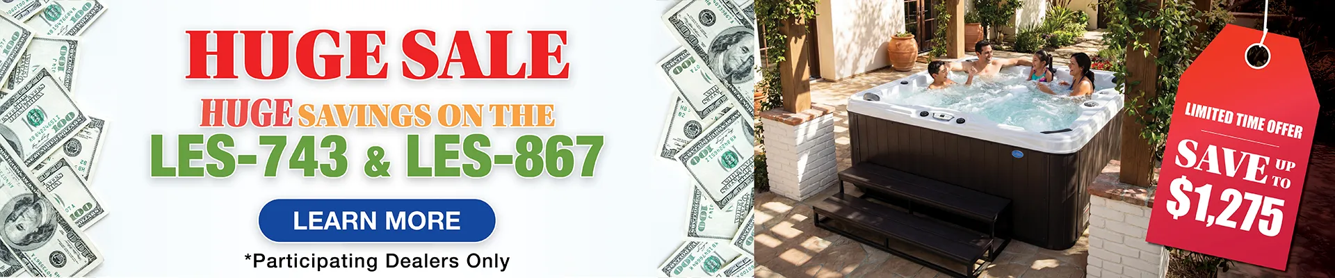 Calspas hot tub being used in a family setting - Evans